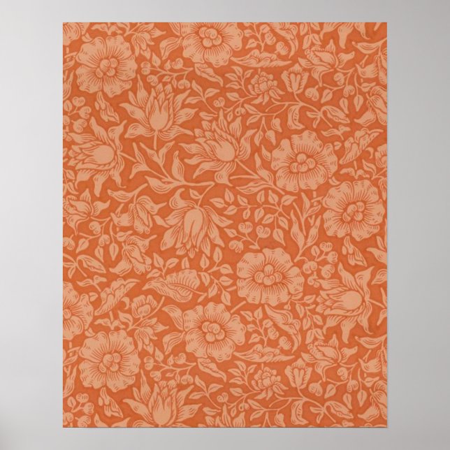 William Morris Mallow Floral Wallpaper Design Poster (Front)