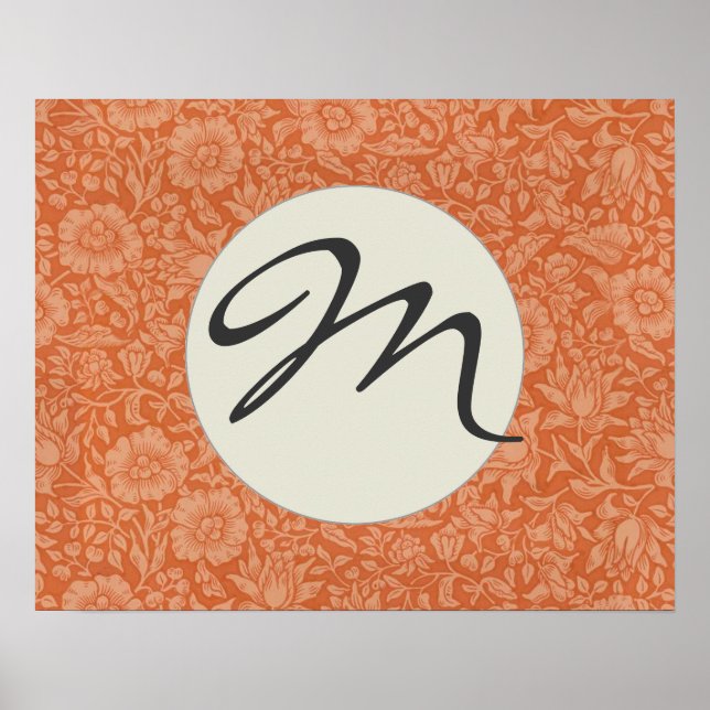 William Morris Mallow Floral Wallpaper Design Poster (Front)