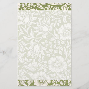 William Morris Mallow Green Pattern Stationery