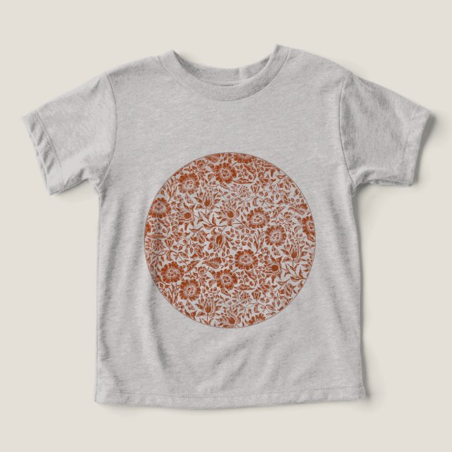 William Morris Mallow Pattern: Terracotta Floral (Design Front)