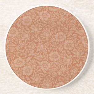 William Morris Mallow Pattern: Terracotta Floral Coaster
