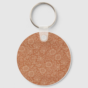 William Morris Mallow Pattern: Terracotta Floral Key Ring