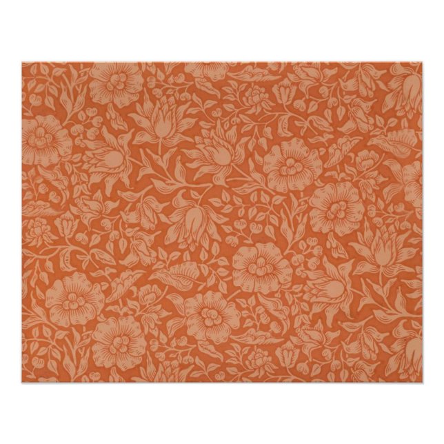 William Morris Mallow Pattern: Terracotta Floral Poster (Front)
