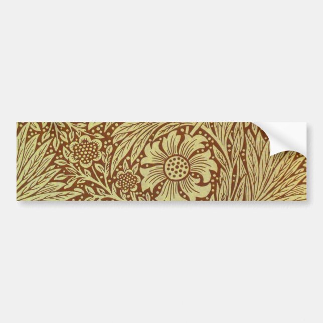 William Morris Marigold Antique Flower Pattern Bumper Sticker (Front)