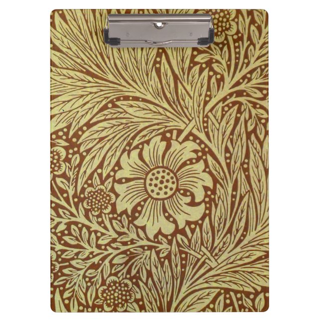 William Morris Marigold Antique Flower Pattern Clipboard (Front)