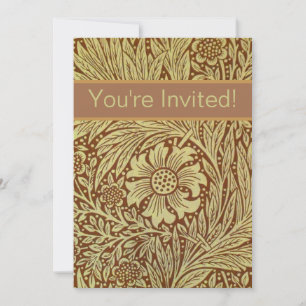 William Morris Marigold Antique Flower Pattern Invitation