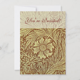 William Morris Marigold Antique Flower Pattern Invitation
