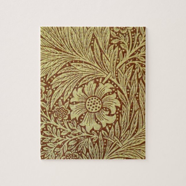 William Morris Marigold Antique Flower Pattern Jigsaw Puzzle (Vertical)