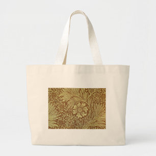 William Morris Marigold Antique Flower Pattern Large Tote Bag