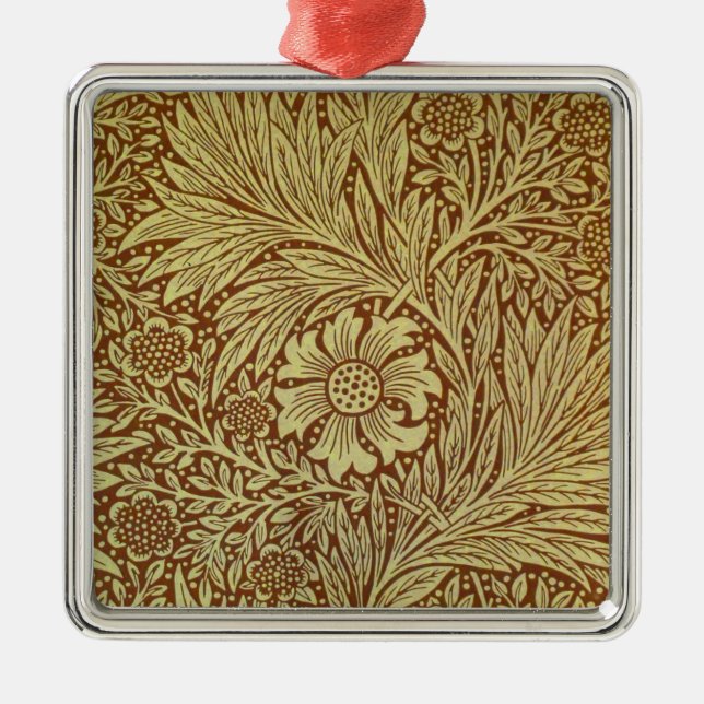 William Morris Marigold Antique Flower Pattern Metal Tree Decoration (Front)