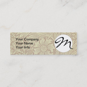 William Morris Marigold Antique Flower Pattern Mini Business Card