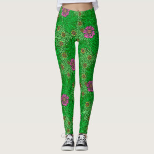 William Morris Marigold, Emerald Green & Fuchsia Leggings