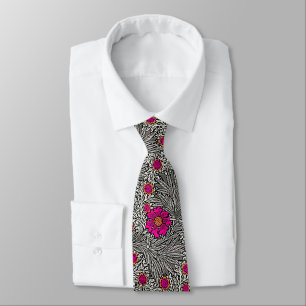 William Morris Marigold, Gray / Grey, and Fuchsia Tie