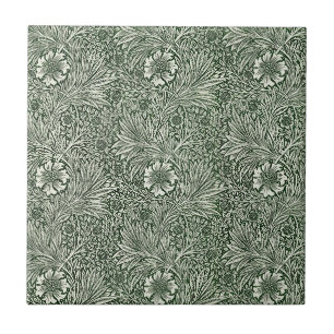 William * Morris Marigold Green and White Tile