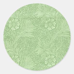 William Morris Marigold (Green) Classic Round Sticker