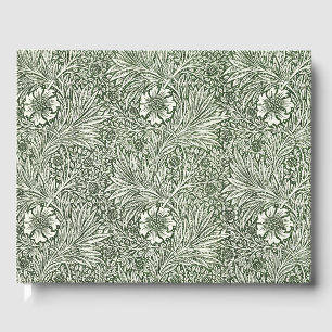 William Morris Marigold Green Floral Art Print Guest Book