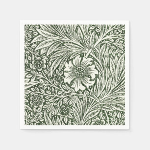William Morris Marigold Green Floral Art Print Napkin