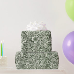 William Morris Marigold Green Floral Art Print Wrapping Paper