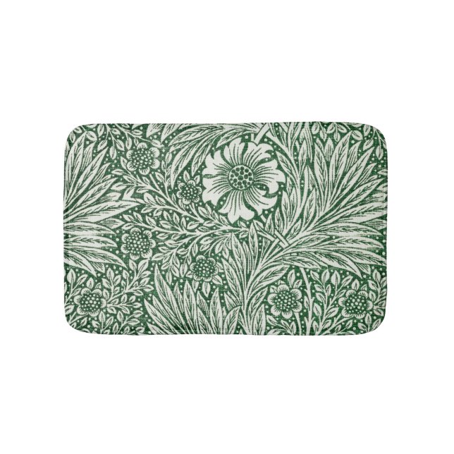 william morris marigold green floral flower bath mat (Front)