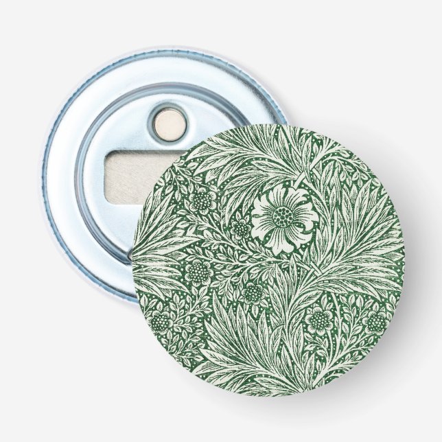 william morris marigold green floral flower bottle opener (Front)