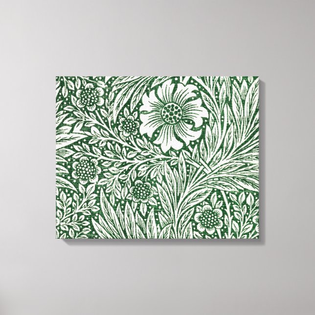 william morris marigold green floral flower canvas print (Front)