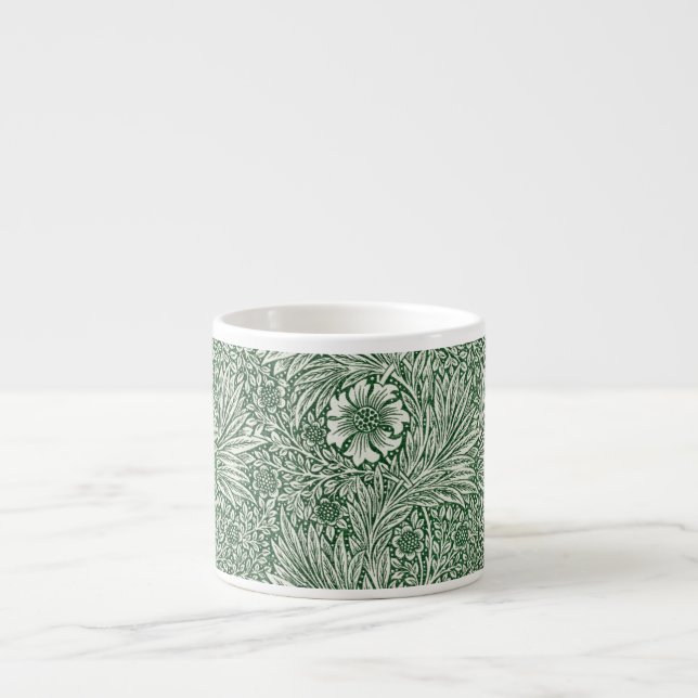 william morris marigold green floral flower espresso cup (Front)