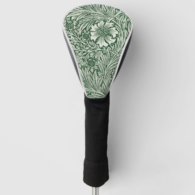 william morris marigold green floral flower golf head cover (Front)