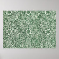 william morris marigold green floral flower