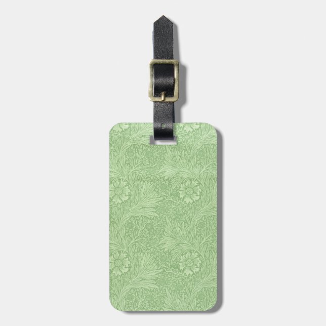 William Morris Marigold (Green) Luggage Tag (Front Vertical)