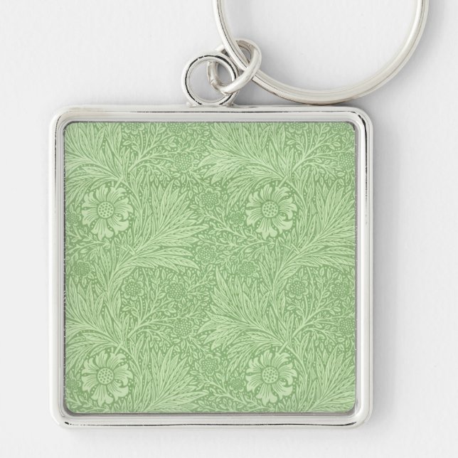 William Morris Marigold (Green) Pattern Key Ring (Front)