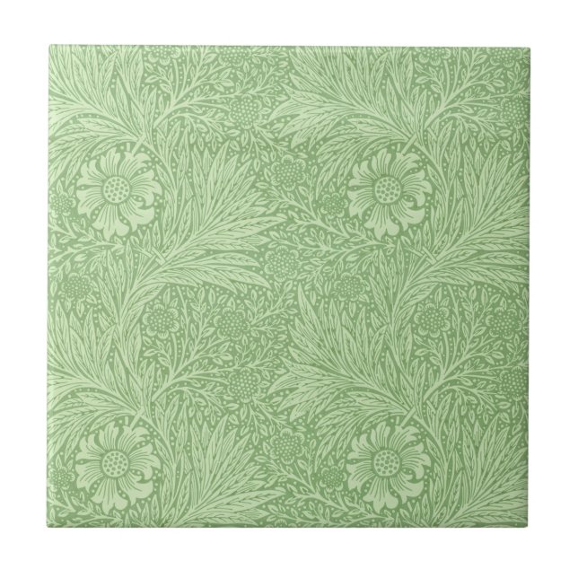 William Morris Marigold (Green) Pattern Tile (Front)