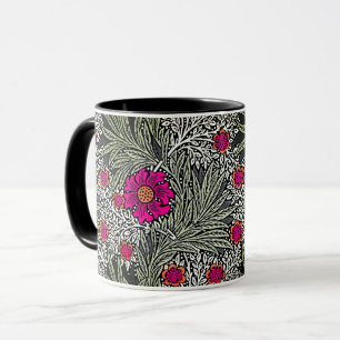 William Morris Marigold, Grey / Grey, and Fuchsia Mug
