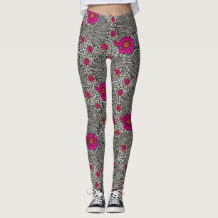 William Morris Marigold, Grey / Grey, and White Leggings