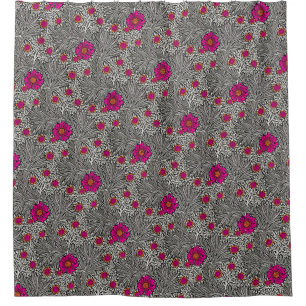 William Morris Marigold, Grey / Grey, and White Shower Curtain