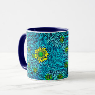 William Morris Marigold, Turquoise & Cobalt Blue Mug