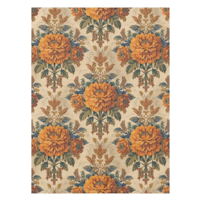 William Morris marigold Vintage floral Tablecloth (Front)