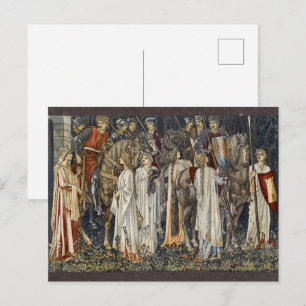 William Morris Mediaeval Knights Tapestry Design Postcard