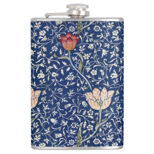 William Morris Medway Blue Floral Hip Flask
