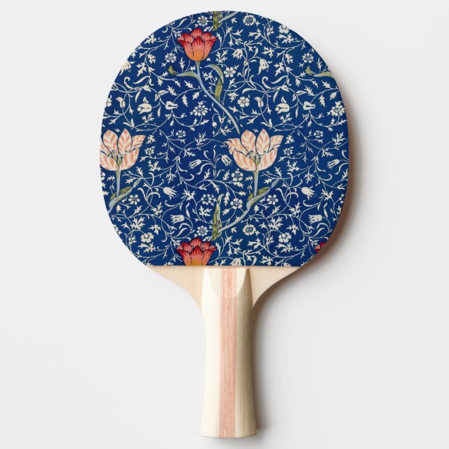 William Morris Medway Blue Floral  Ping Pong Paddle (Front)