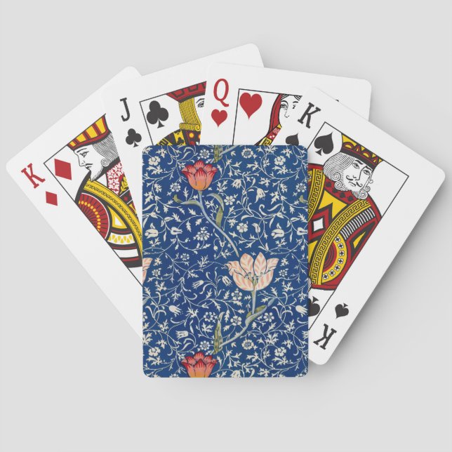 William Morris Medway Blue Floral  Playing Cards (Back)