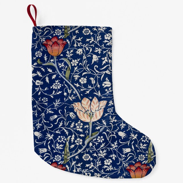 William Morris Medway Blue Floral Small Christmas Stocking (Front)