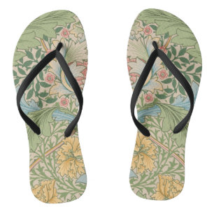 William Morris Myrtle Flower Floral Botanical Jandals