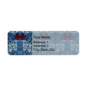 William Morris Navy Blue Tulip Rose Wallpaper