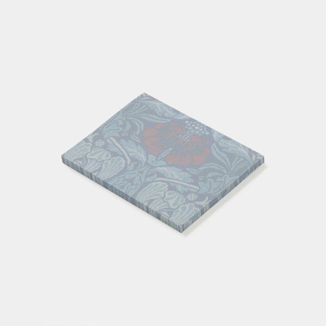 William Morris Navy Blue Tulip Rose Wallpaper Post-it Notes (Angled)