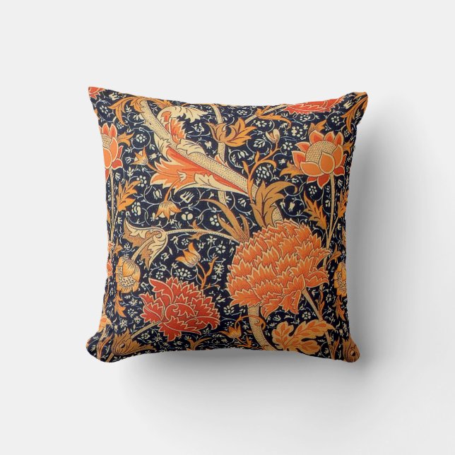 William Morris Orange Cray Cushion (Front)