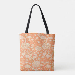 William Morris Orange Floral Tote Bag