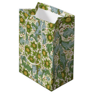 William Morris Orchard Green Floral Art Medium Gift Bag