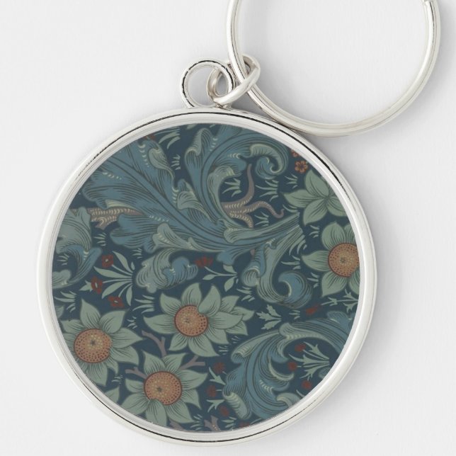 William Morris Orchard Pattern Art Key Ring (Front)