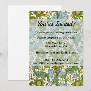 William Morris' Orchard Pattern Art Nouveau Invitation