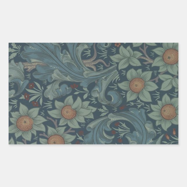 William Morris Orchard Pattern Art Rectangular Sticker (Front)